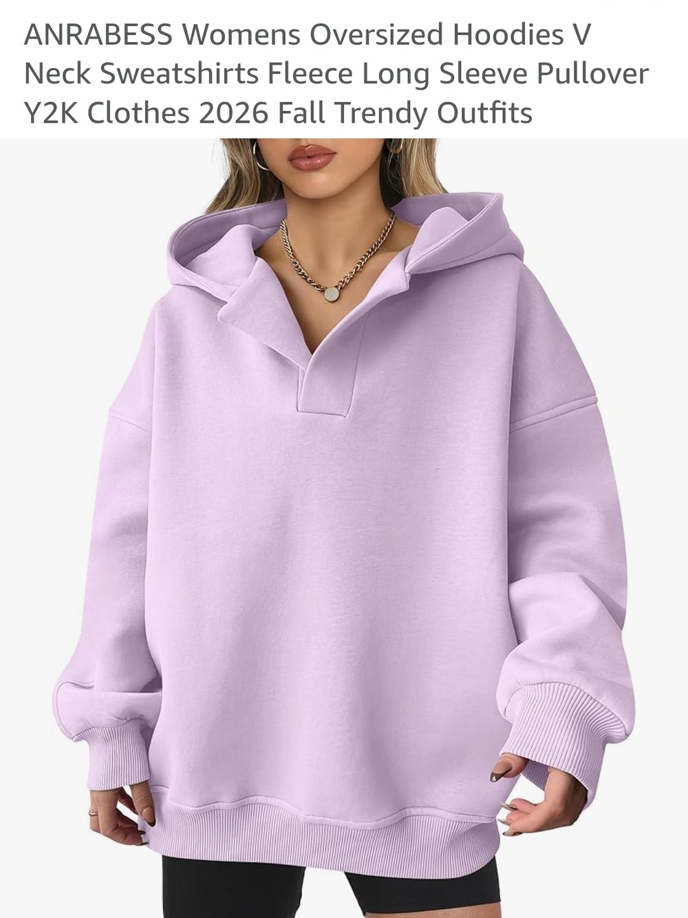 Lavender Oversized Hoodie for Women